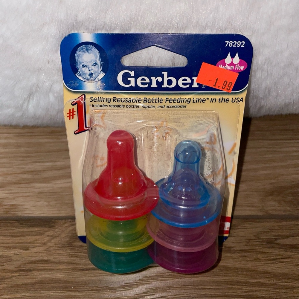 Vintage 2004 Gerber Brights Silicone Baby Bottle Nipples